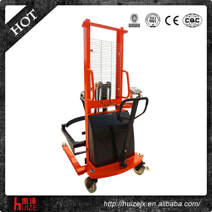 半電動(dòng)稱重油桶車（夾鐵桶，手搖翻轉(zhuǎn)倒料）